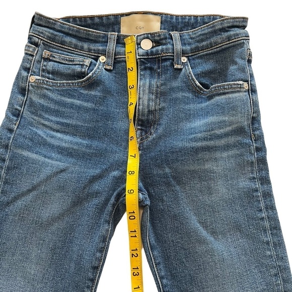 CQY Jeans Japanese Denim Mid Rise Straight Leg Medium Wash Cropped Jeans 24 - Picture 14 of 16